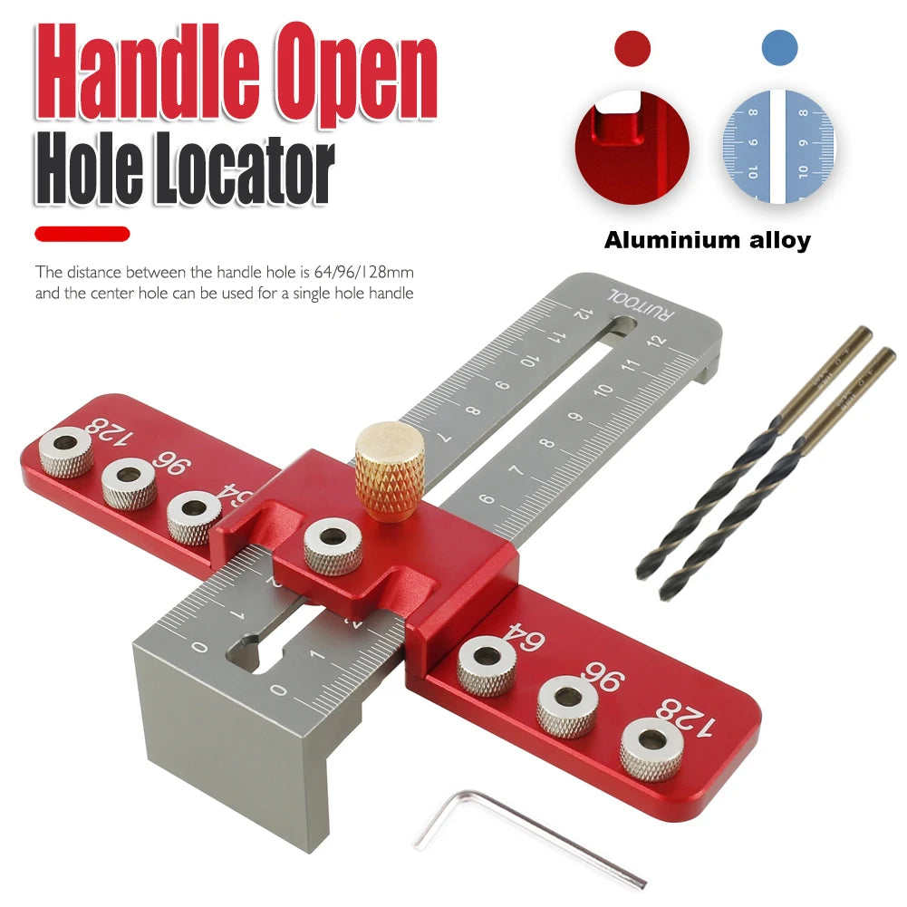 New Cabinet Hardware Jig Kit Woodworking Drawer Door Handle Jig Adjustable Drill Guide Mounting Tool for Knobs Handles Pulls
