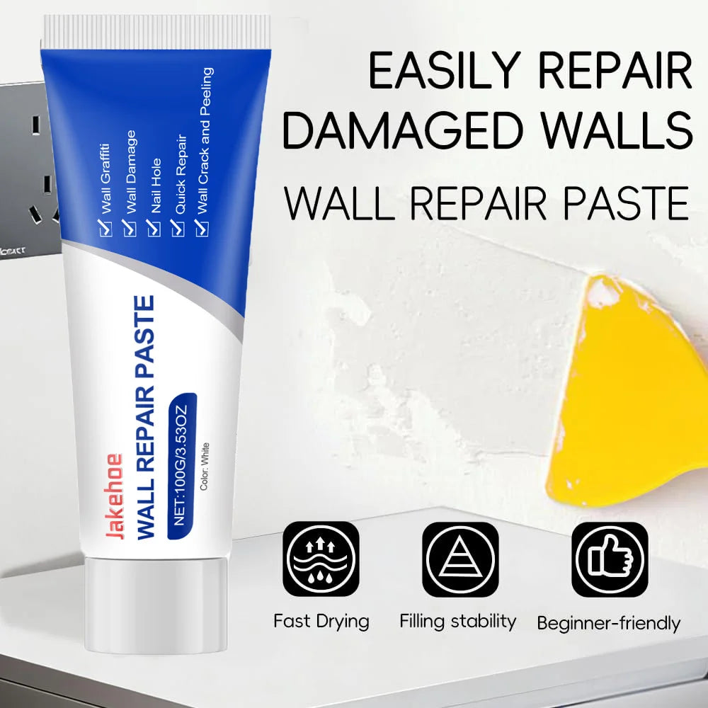 Drywall Repair Kit with Scraper Wall Hole & Crack Filling Paste Quick-Drying Mending Agent Mold Resistant Home Restoration Tool