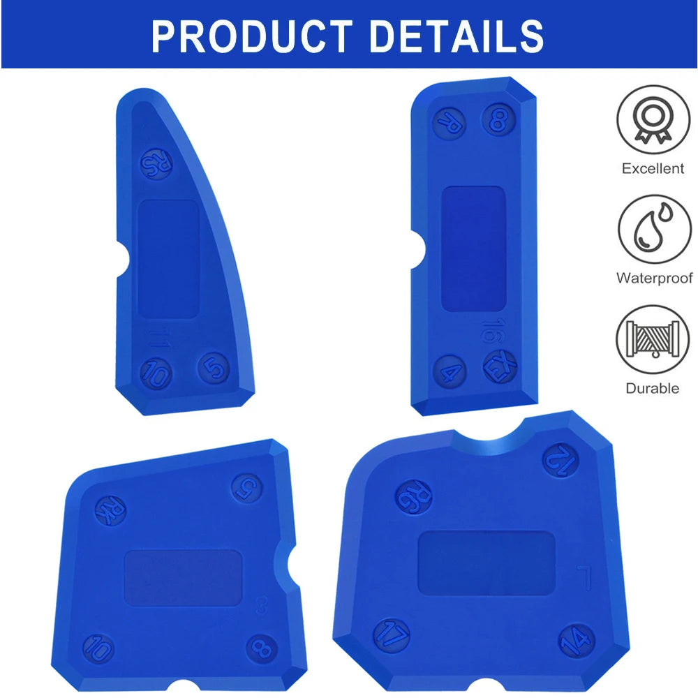 4 Pcs Silicone Glass Cement Scraper Sealant Grout Remover Tool Silicone Caulking Tool Versatile Home Finishing Caulking Tools