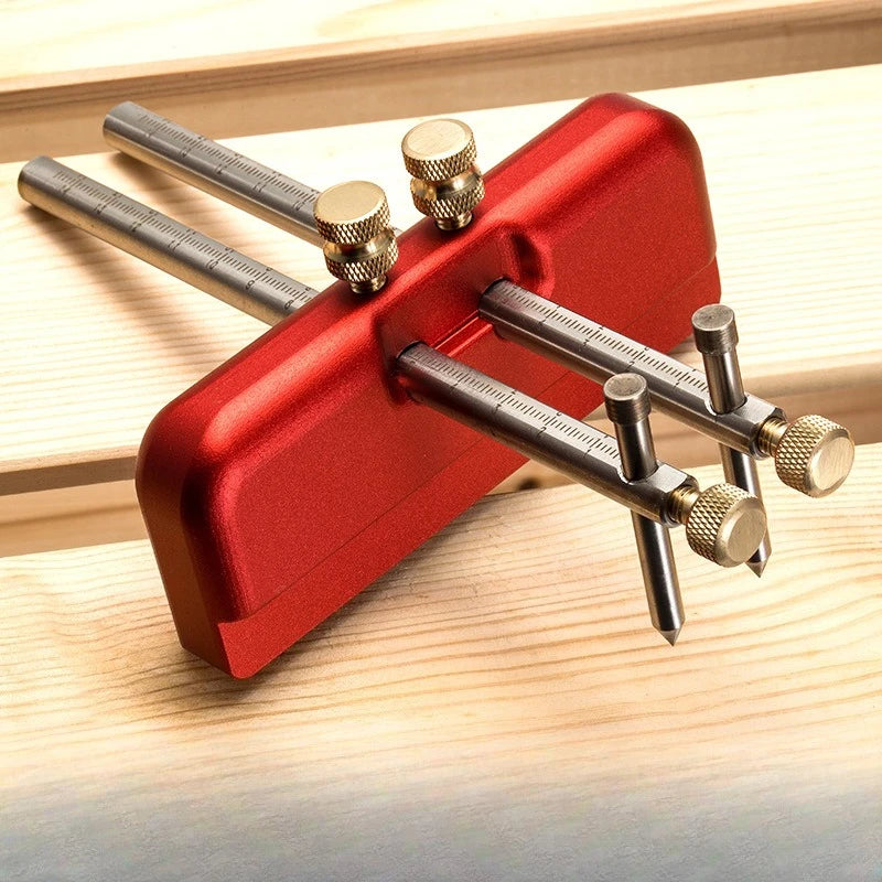 Aluminum Alloy Double Rod Woodworking Marking Gauge DIY Scriber Line Marker Layout Tool For Carpenter Decoration