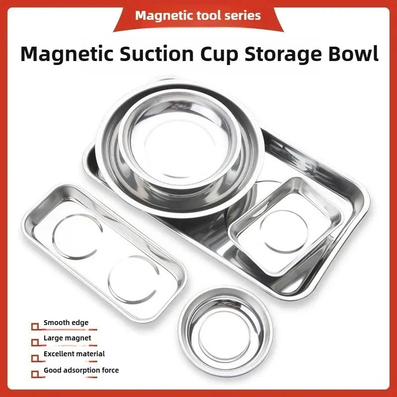 round square magnetic bowl stainless steel parts tray