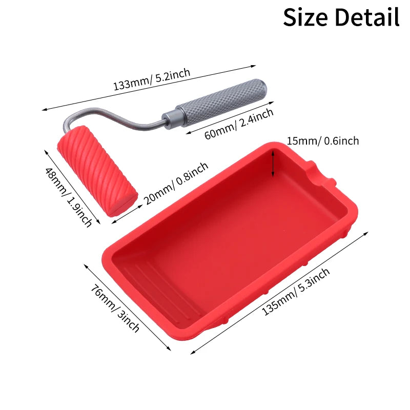 1-7/8" Glue Roller with Aluminum Handle and Tray for Arts Crafts Woodworking - Projects Adhesive Coating Tool